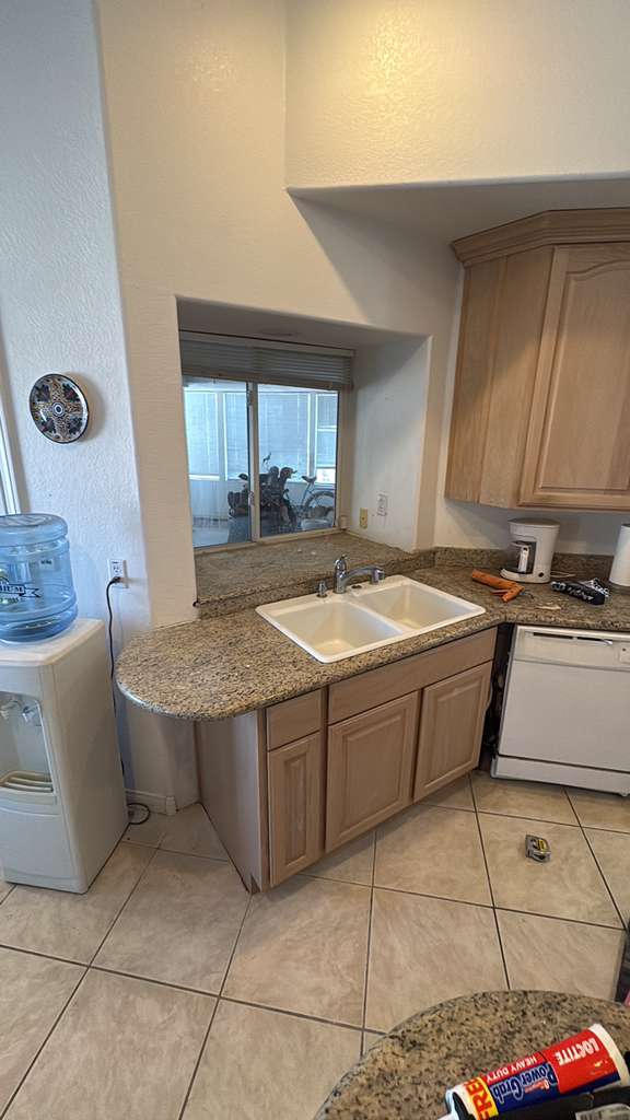 After — finished kitchen corner with new cabinetry